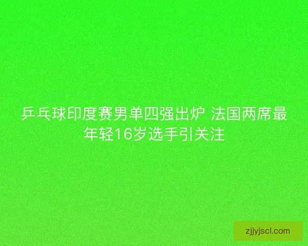 乒乓球印度赛男单四强出炉 法国两席最年轻16岁选手引关注