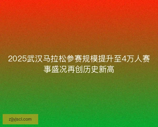 2025武汉马拉松参赛规模提升至4万人赛事盛况再创历史新高